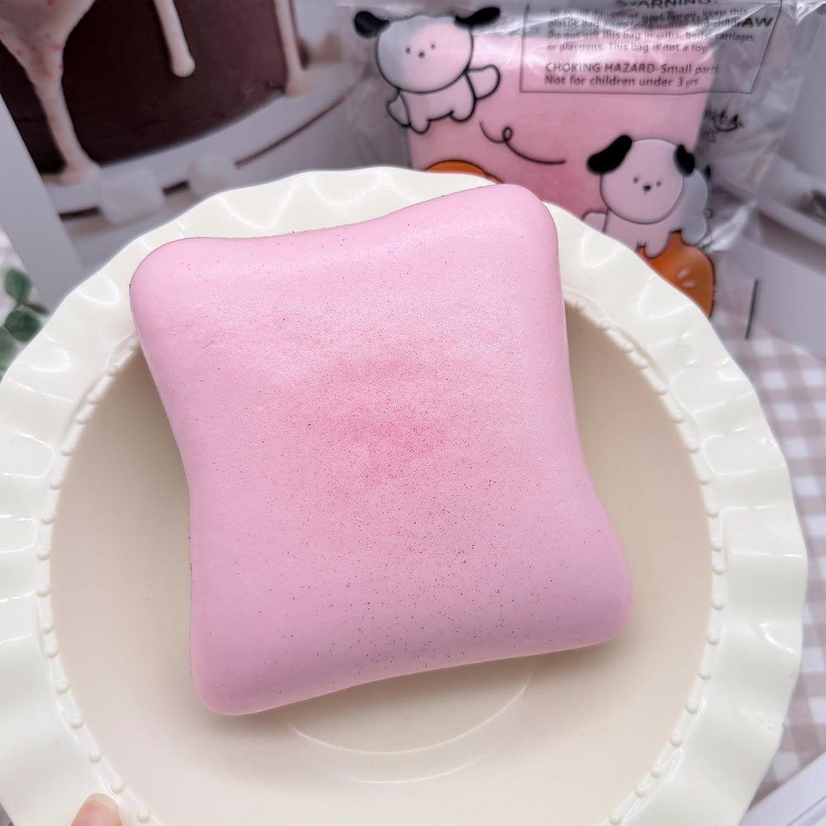 Bread Butter Squishy,Slow Rising Squishy，Stress Balls，Fidget Toy – Fun for Kids & Family - Pink-1pcs - image 4