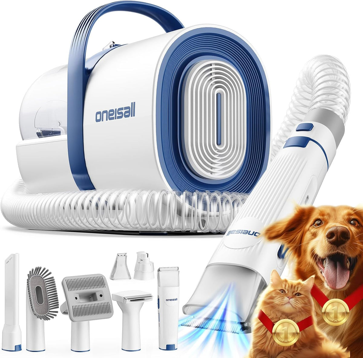 oneisall Dog Grooming Vacuum - Blue