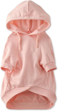 Rocky – The Orginal Lightweight Hooded TEE 100% Organic Cotton Dog Hoodie Pet Coat Sweater for Small, Medium, Large Dogs, Pink, X-Small