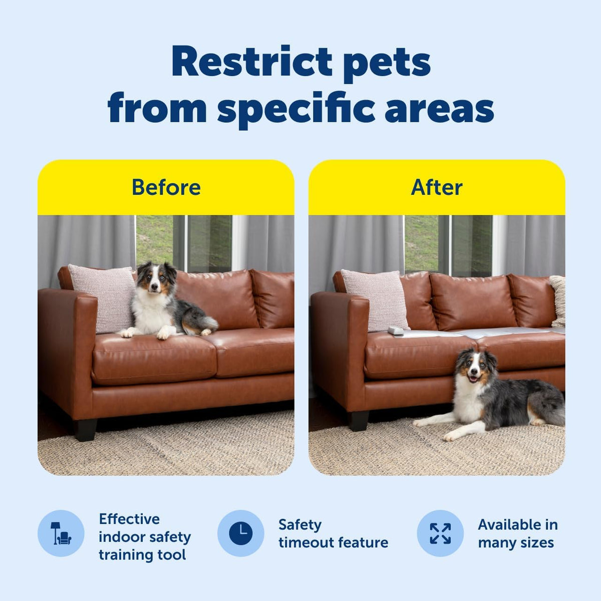PetSafe ScatMat Indoor Training Mat – Essentials for Dogs - Sofa 60" x 12" (Pack of 2) - image 3