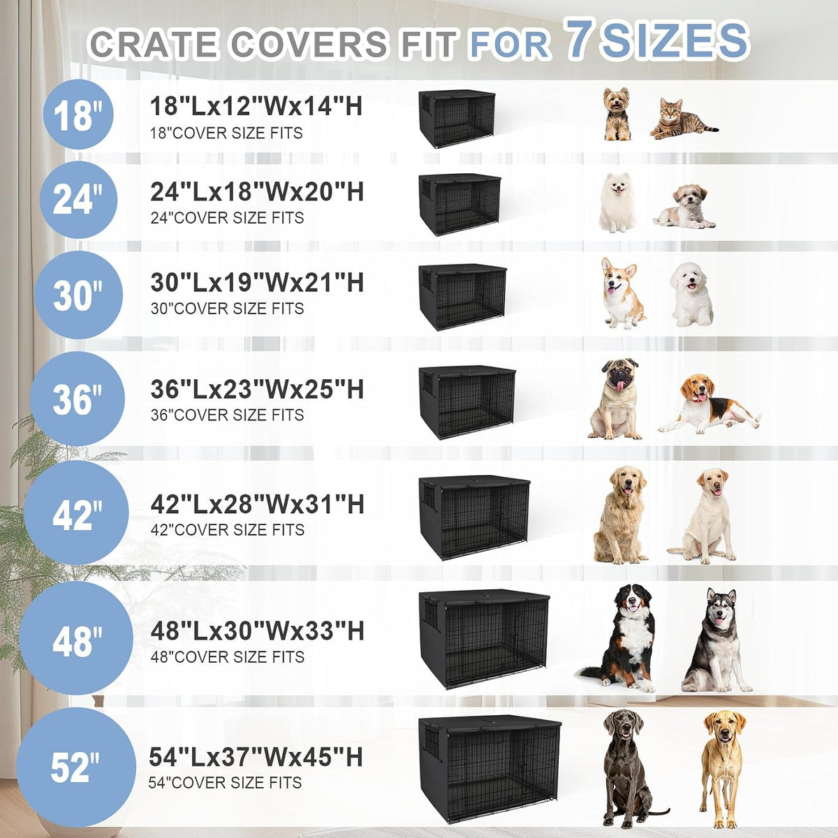 Explore Land Dog Crate Cover - Black / 36.0"L x 23.0"W x 25.0"H - image 3