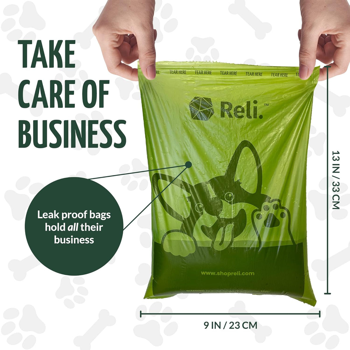 Reli. Biodegradable Dog Poop Bags w/Holder – Essentials for Dogs - image 2