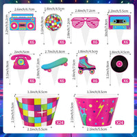Hooqict carnival circus cupcake toppers and wrappers set, 48 pieces - view 17