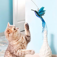 JXFUKAL Cat Feather Toy Refills, 6Pcs Simulation Bird Mouse Bee Worm Feather Cat Lures Wand Attachment Replacement for Kitty Kitten Indoor Cats Accessories