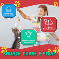 Bouncy Tails 3-Pack Cat Ball Toy with Natural Feathers - image 4