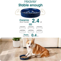 vancasso Slow Feeder Dog Bowl - M - 1.5 Cups / Blue - image 4