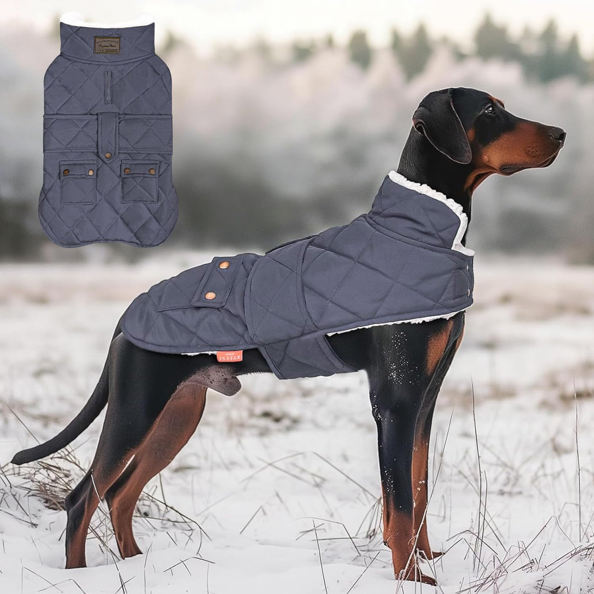 KYEESE Waterproof & Windproof Dog Coat for Small Dogs Puffer Jacket – Essentials for Dogs - XXX-Large / 03# Gray