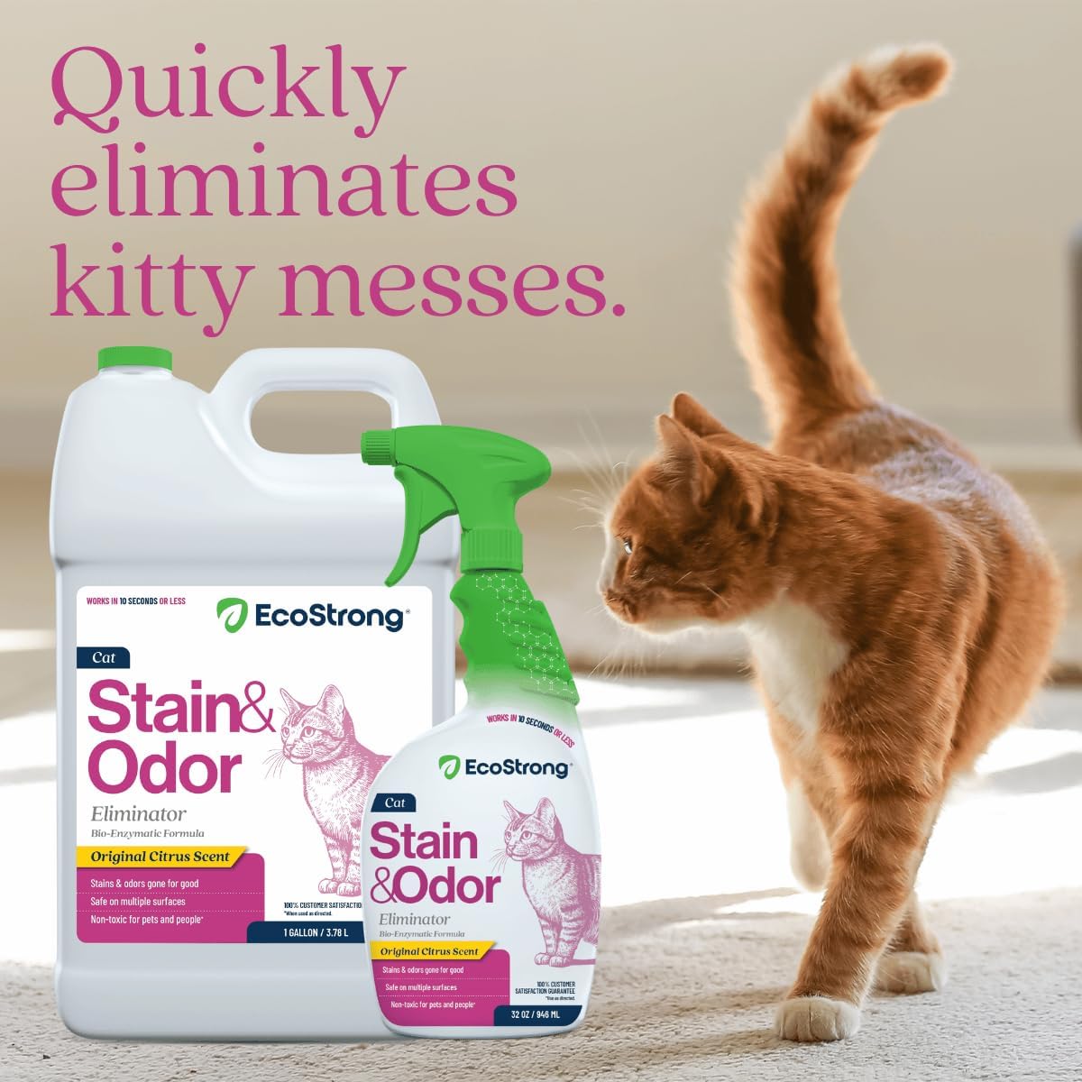 Eco Strong Cat Stain And Odor Remover - 160 Fl Oz (Pack of 1) - image 3