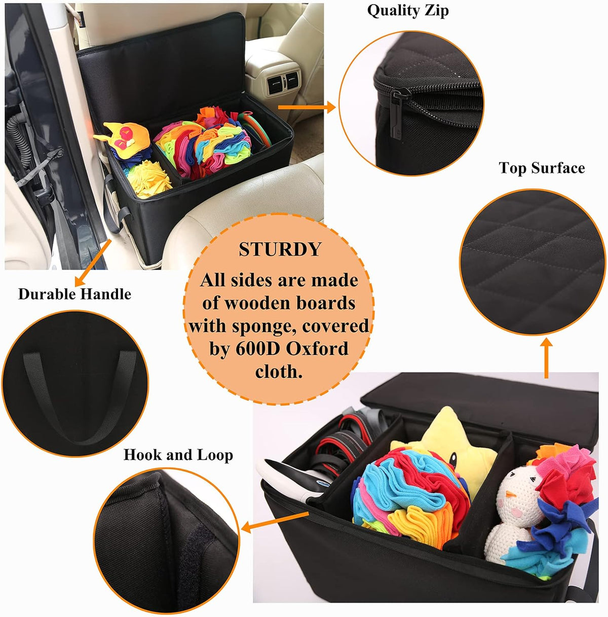 Car Seat Extender for Dogs, Front/Back Gap Filler - Standard: 20" × 11.5" × 14.5" - image 2