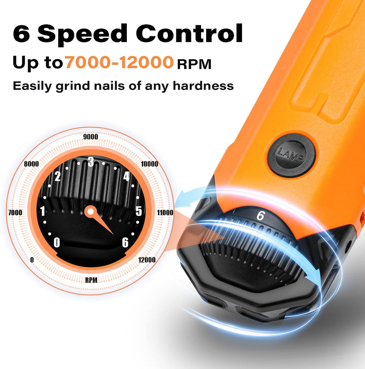 Casfuy 6-Speed Dog Nail Grinder - C-Orange - image 2