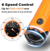 Casfuy 6-Speed Dog Nail Grinder - Newest Enhanced Pet Nail Grinder Super Quiet Rechargeable Electric Dog Nail Trimmer Painless Paws Grooming & Smoothing Tool for Large Medium Small Dogs (Orange)