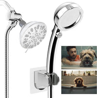 Hibbent Dog Sprayer Attachment Set for Pet Bathing and Dog Washing with 119 Inch Hose, Brass Shower Arm Diverter Valve, Handheld Shower Head, Bathroom Hose Sprayer Head Kit
