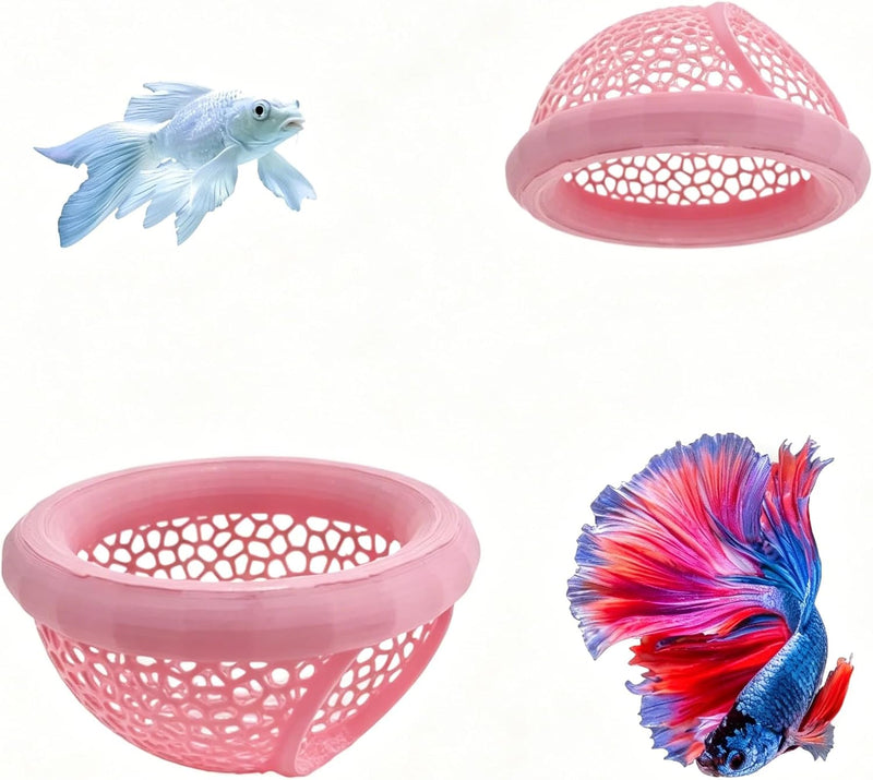 Laoha 2 PCS Floating Betta Hammock & Shrimp Shelter - Pink / 2