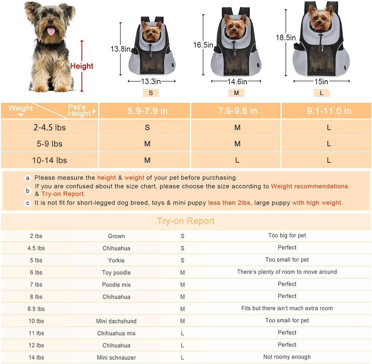 WOYYHO Pet Dog Carrier Backpack - Grey / Medium(5-9lbs) - image 4