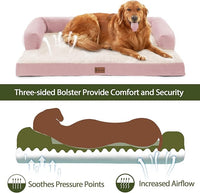XXL Dog Bed with Bolsters, Orthopedic Dog Beds for Extra Large Dogs, Waterproof Dogs Beds XLarge with Removable Washable Cover, Nonskid Bottom (XX-Large,Pink)