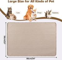 Cat Food Mat Extra Large Silicone Pet Bowl Mat 40''x28'' - Khaki / 34"L x 22"W - image 2
