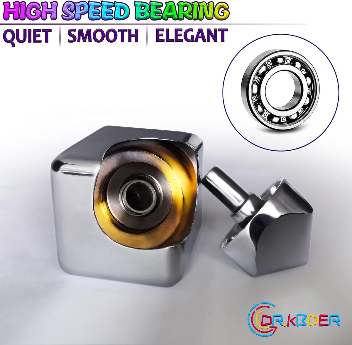Fidget Spinner Toys Cube Adults - Black+silvery - image 2