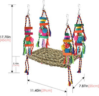 KATUMO Bird Toys, Grass Swing Hammock Climbing Toy for Parrot Parakeet – Essentials for Birds - 11 x 7.9 x 0.98 inch - image 2