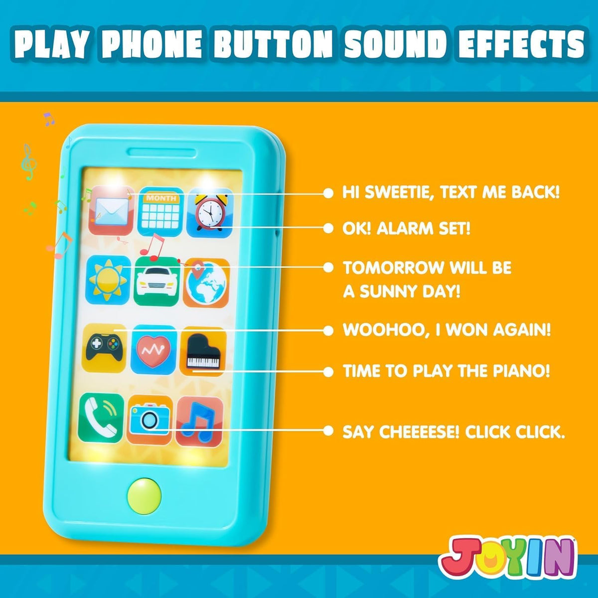 JOYIN pink 4-in-1 pretend play phone set for toddlers with key fob, license and debit card - view 4