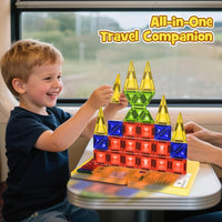 42PCS Mini Magnetic Tiles Travel Set with Iron Storage Box - 40 PCS - image 2