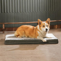 Amazon Basics Dog Bed with Cooling Gel Memory Foam, Pressure-Relief Support for Dogs up to 120lbs, Non-Slip Bottom, Machine Washable Cover, Giant Sized (50" x 34"), Grey