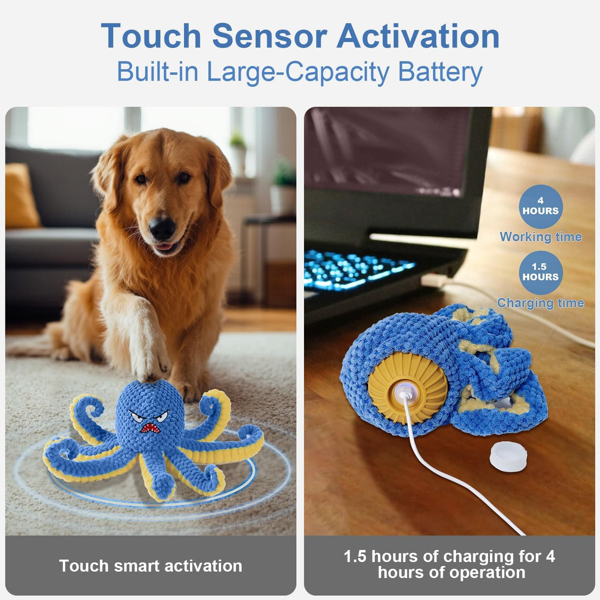 Interactive Dog Toys Octopus to Keep Them Busy – Essentials for Dogs - Blue - image 4
