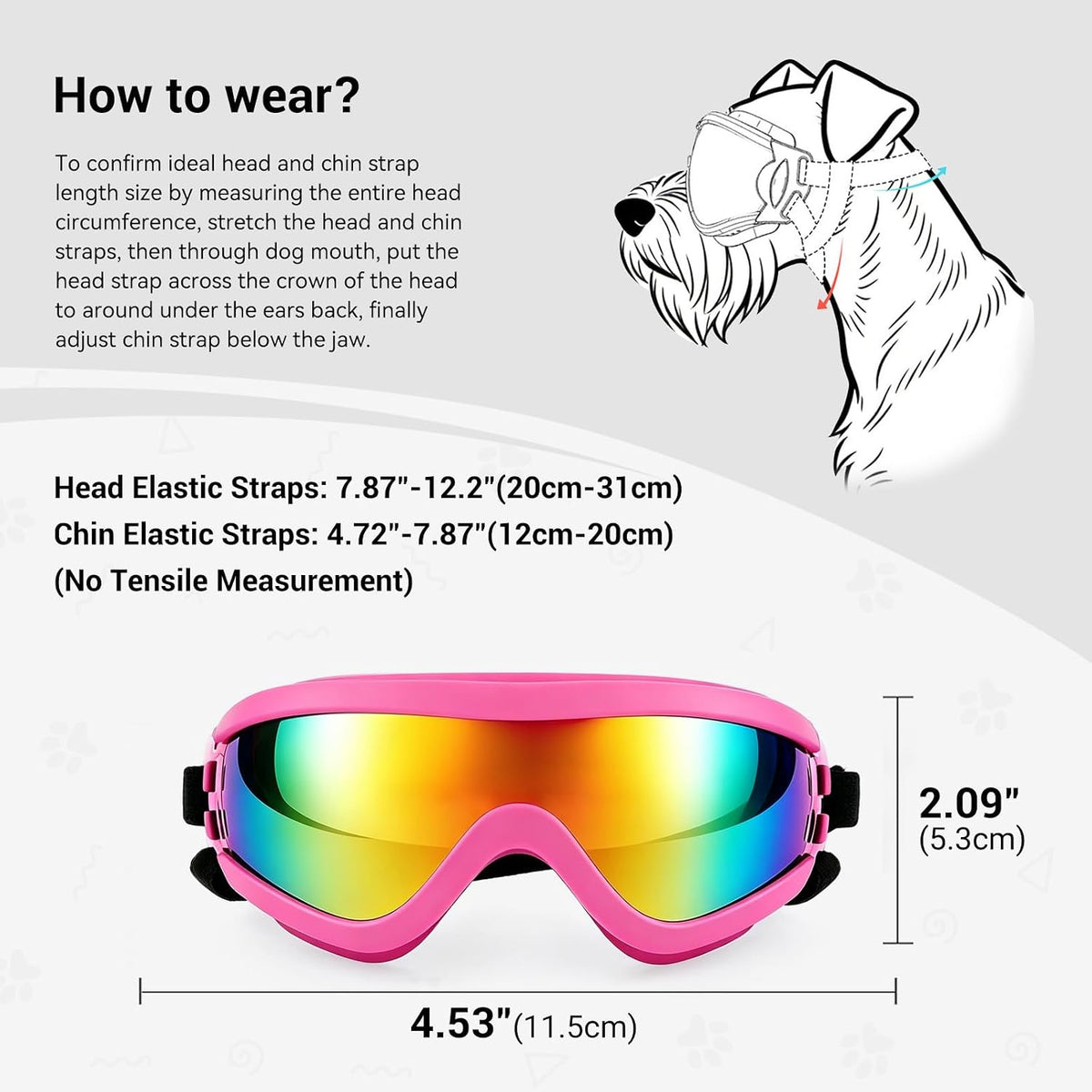 Enjoying Clear Dog Goggles Medium to Large Breed - Gloss Pink / Medium Breeds - image 3