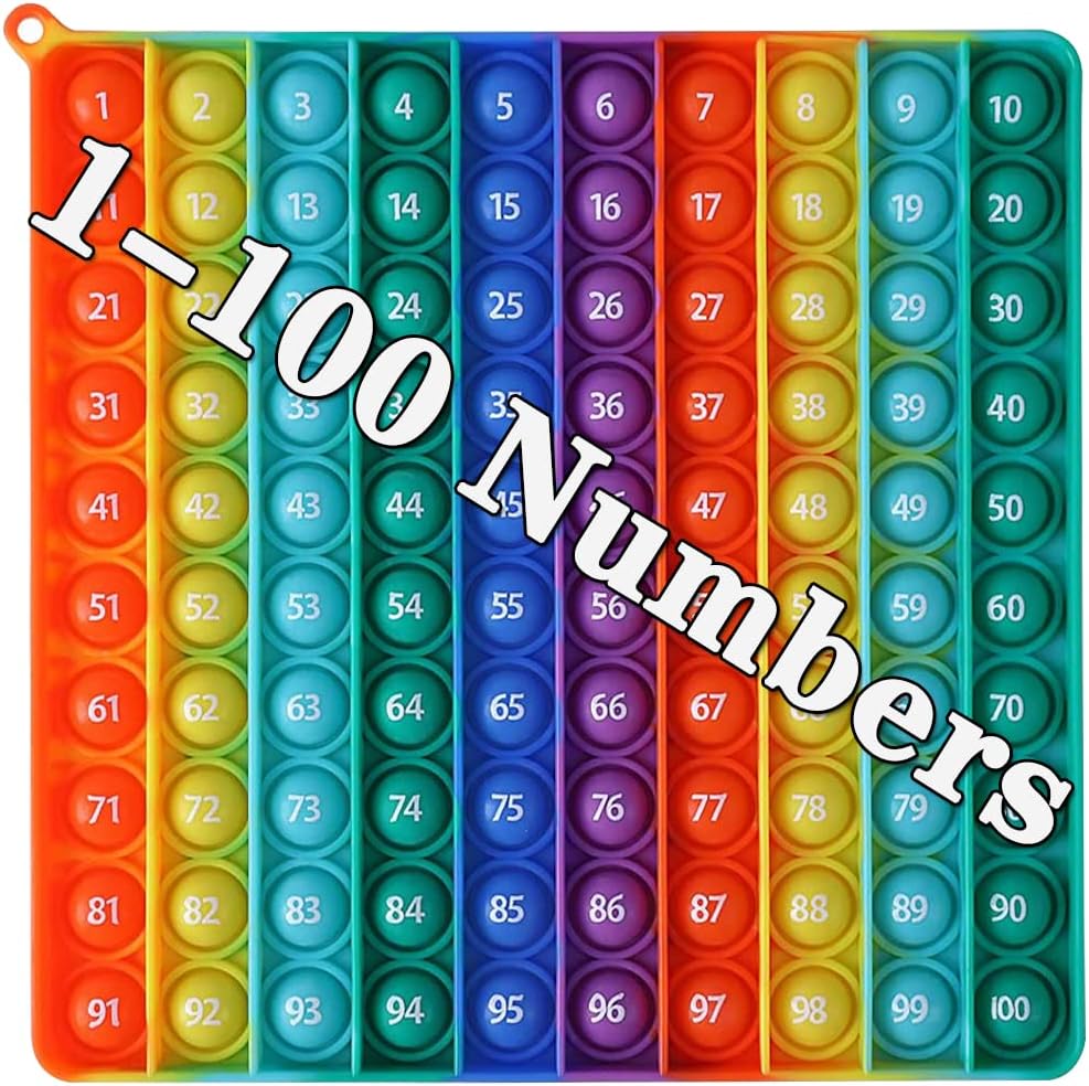 DK-SIMINA Large P0pp with Numbers - Rainbow 1-100 Numbers