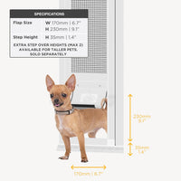 Hakuna Pets V2 Patio Pet Door Screen Insert Panel for Sliding Doors - Small / White - image 2
