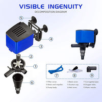 Water Pump 320 GPH Submersible Internal Aquarium Powerhead Water Pump Ultra Quiet for Aquarium,Fish Tank-2 Pack -5 Pack