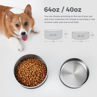 Dog Bowl, Stainless Steel Food and Water Bowl - 40 oz / Deep Grey - image 2
