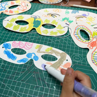 Lependor 72 white paper eye masks, blank masquerade masks with elastic ropes - view 5