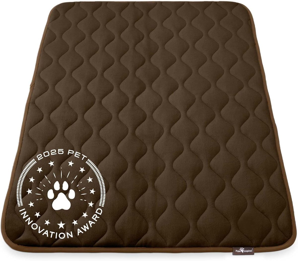 Paw Inspired Washable Padded Crate Mats for Dogs - 48 Inch / Dark Brown