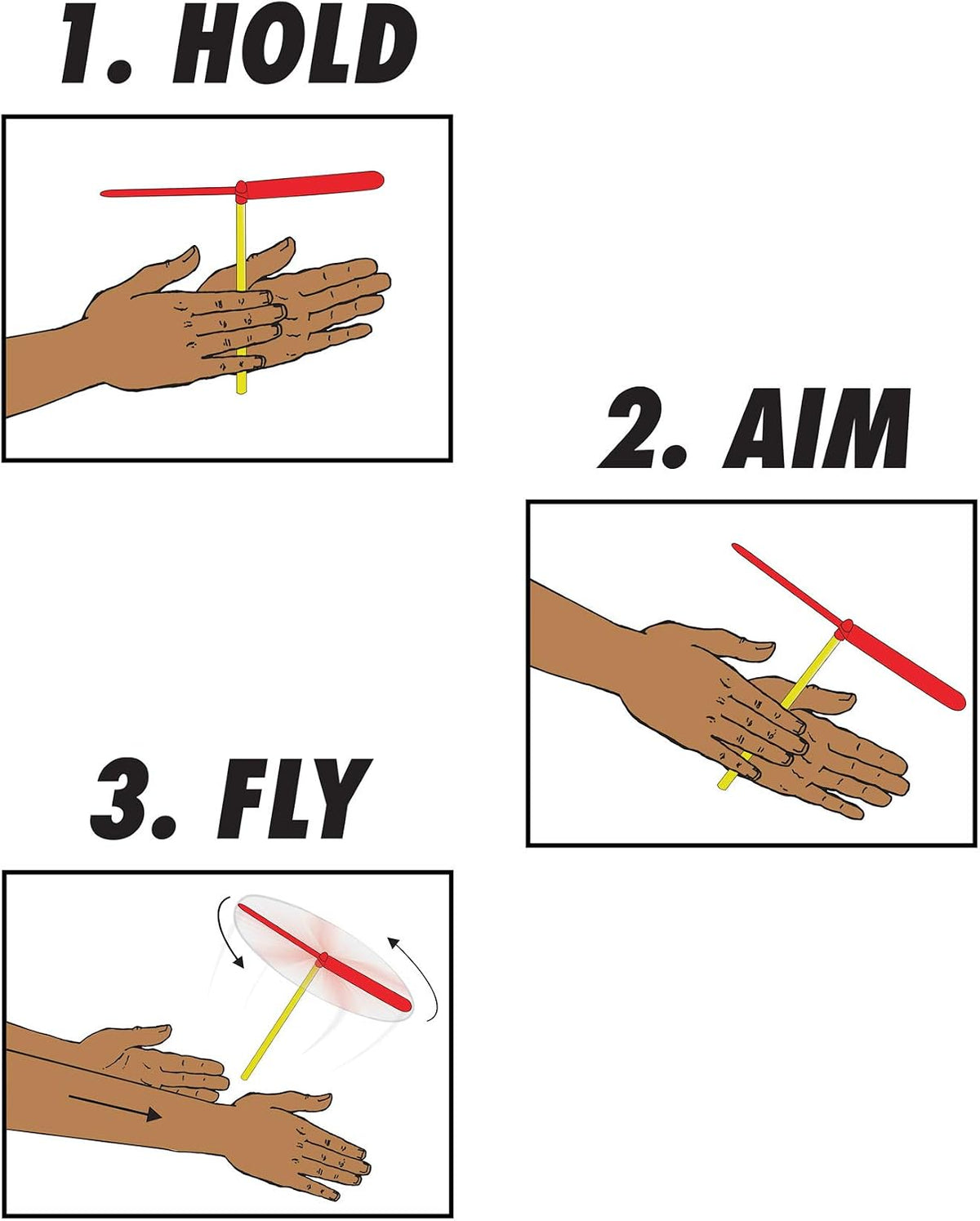 Aero Props plastic flying helicopter hand spinners in mixed colors, 10 pack - view 3