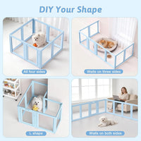 DIY Clear Acrylic Dog Playpen House - Sky Blue / 8PCS / 23.6"H - image 4