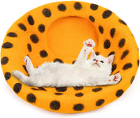 Woolygon Felt Cat Cave Bed, Merino Wool, Handcrafted – Essentials for Cats - Orange Polka - image 2