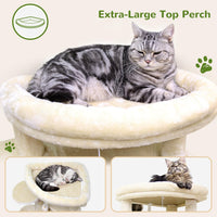 Globlazer Corner Stable Cat Tree Tower with Scratching Post, C51 - 66inch / Beige - image 3