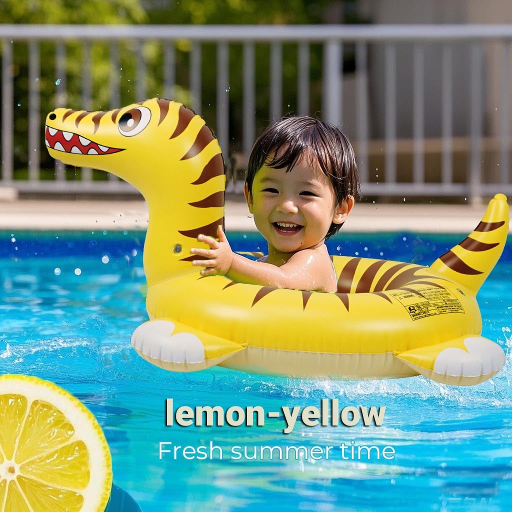 HOHQB green Tyrannosaurus dinosaur pool float swim ring for kids - view 7
