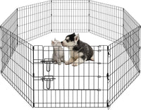 PEEKABOO Foldable Rustproof Dog Playpen with Door, 8 Panels 24"H – Essentials for Dogs - 8 Panels 24"H x 24"W Playpen
