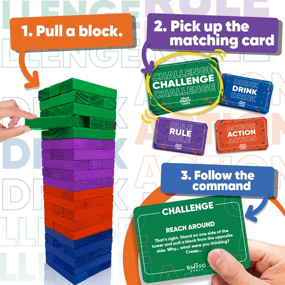 Swooc Games, Ultimate Party Tower, 100 Original Commands - image 3