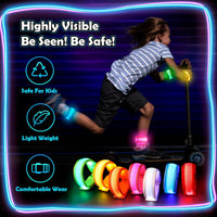 YADIYA LED glow bracelets, 14 light up nylon wristbands in red, orange, yellow, green, blue, pink an - view 6