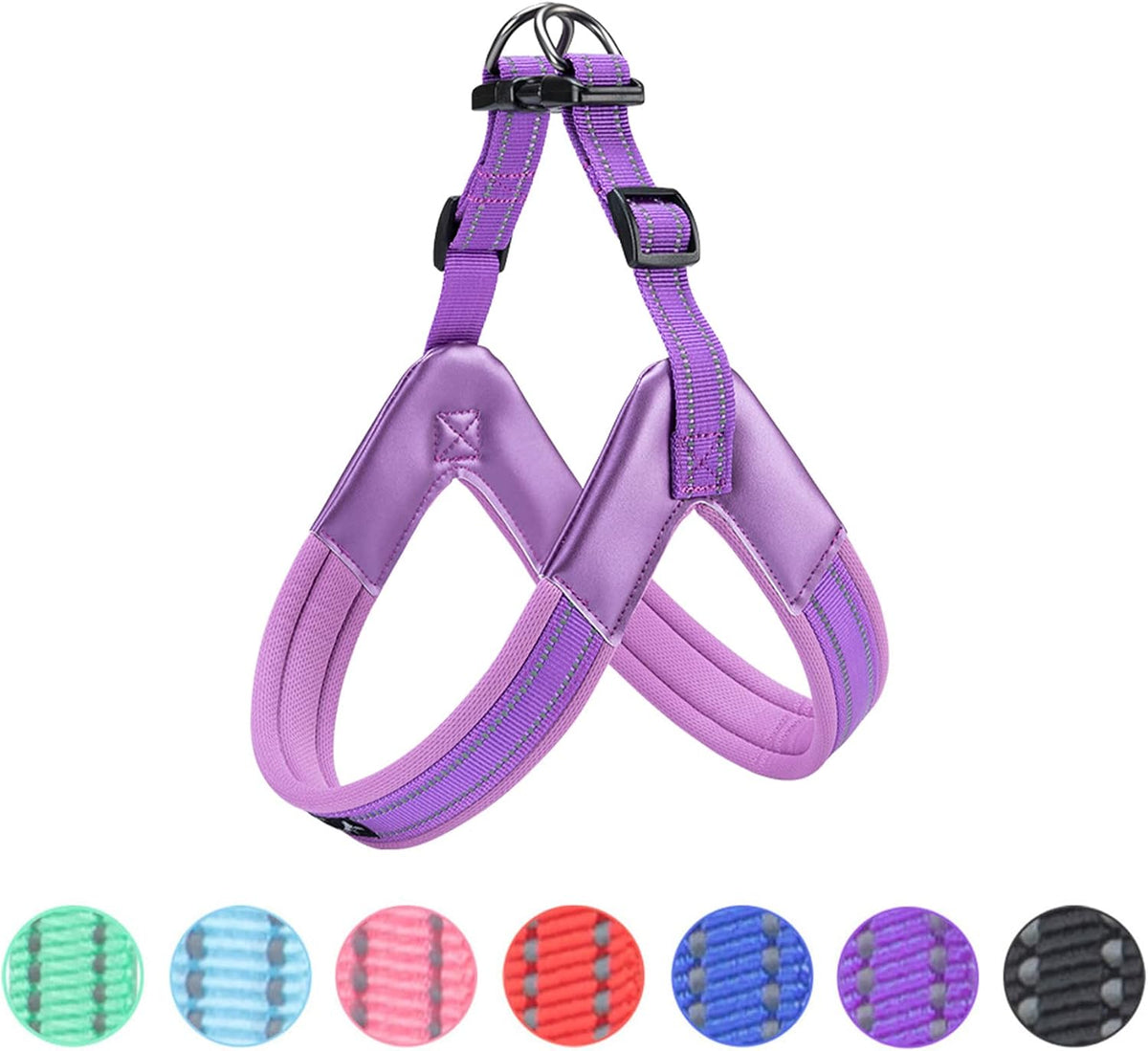 EXCELLENT ELITE SPANKER Reflective Step-in Dog Harness Vest Chest - Purple / XL-Chest 26-28"