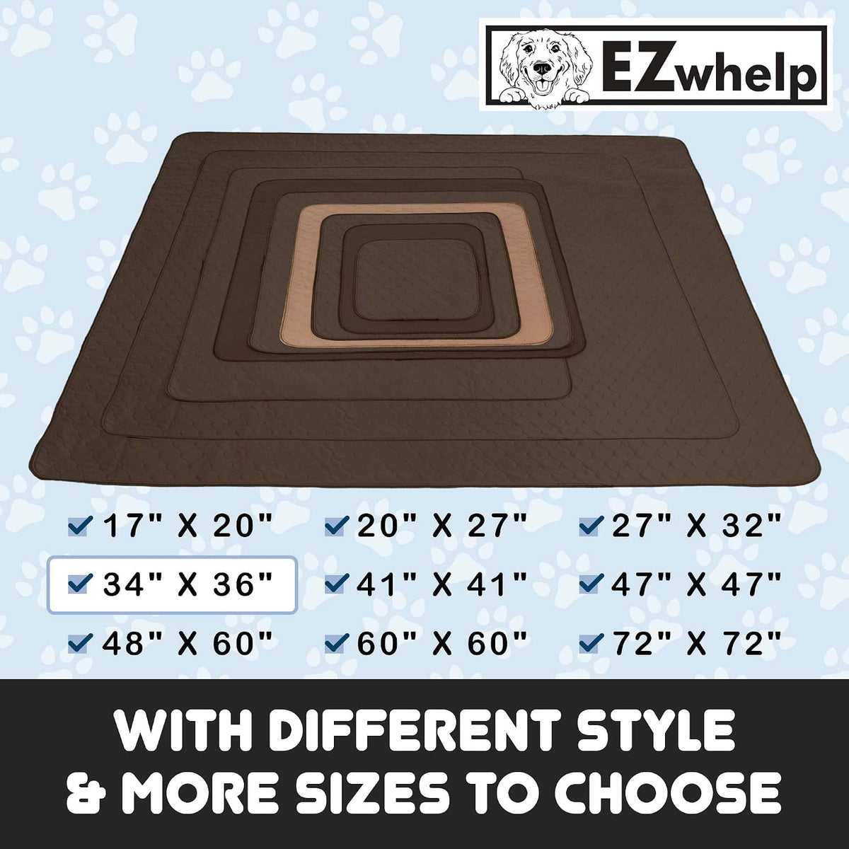 Washable Dog Training Pads, Reusable Waterproof Whelping - 34x36 Inch (Pack of 1, Rounded Corners) - image 3