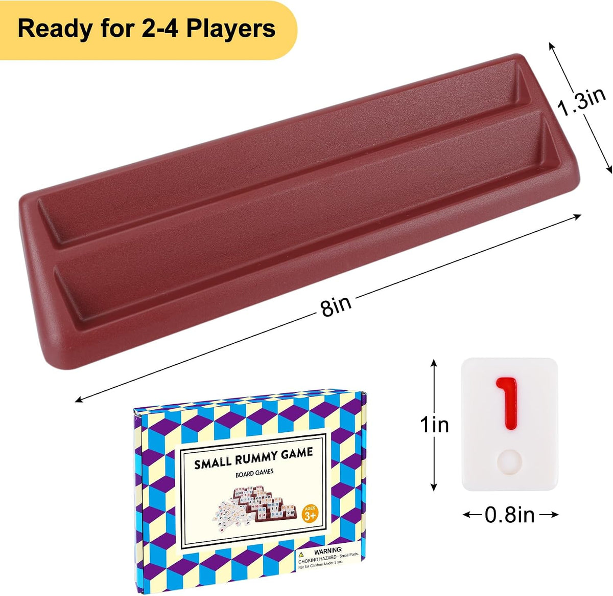 Offelec Double Six Dominoes Set - Mini Size Rummy Cube - image 2