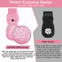 Anti Slip Dog Socks to Prevent Licking Paws - XX-Small (4 Count) / Pink - image 2