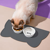 Cat Food Mat, Silicone Non Slip Dog Bowl Mat Waterproof Cat Feeding Mat Stop Food Spills and Water - Charcoal Gray / 20"L x 12"W - image 2