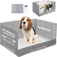 HQ4US 4LEGS Dog Litter Box Indoor High Walls - Grey / Large for Dog＜ 28" Length