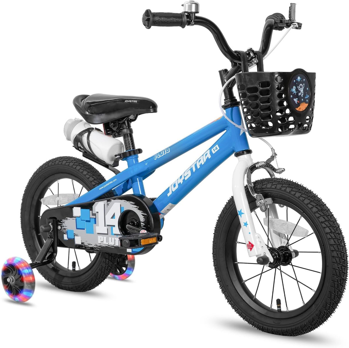 JOYSTAR Pluto 12-20" Kids Bike with Light Up Training Wheels – Fun for Kids & Family - Blue / 12 Inch with Flash Training Wheels
