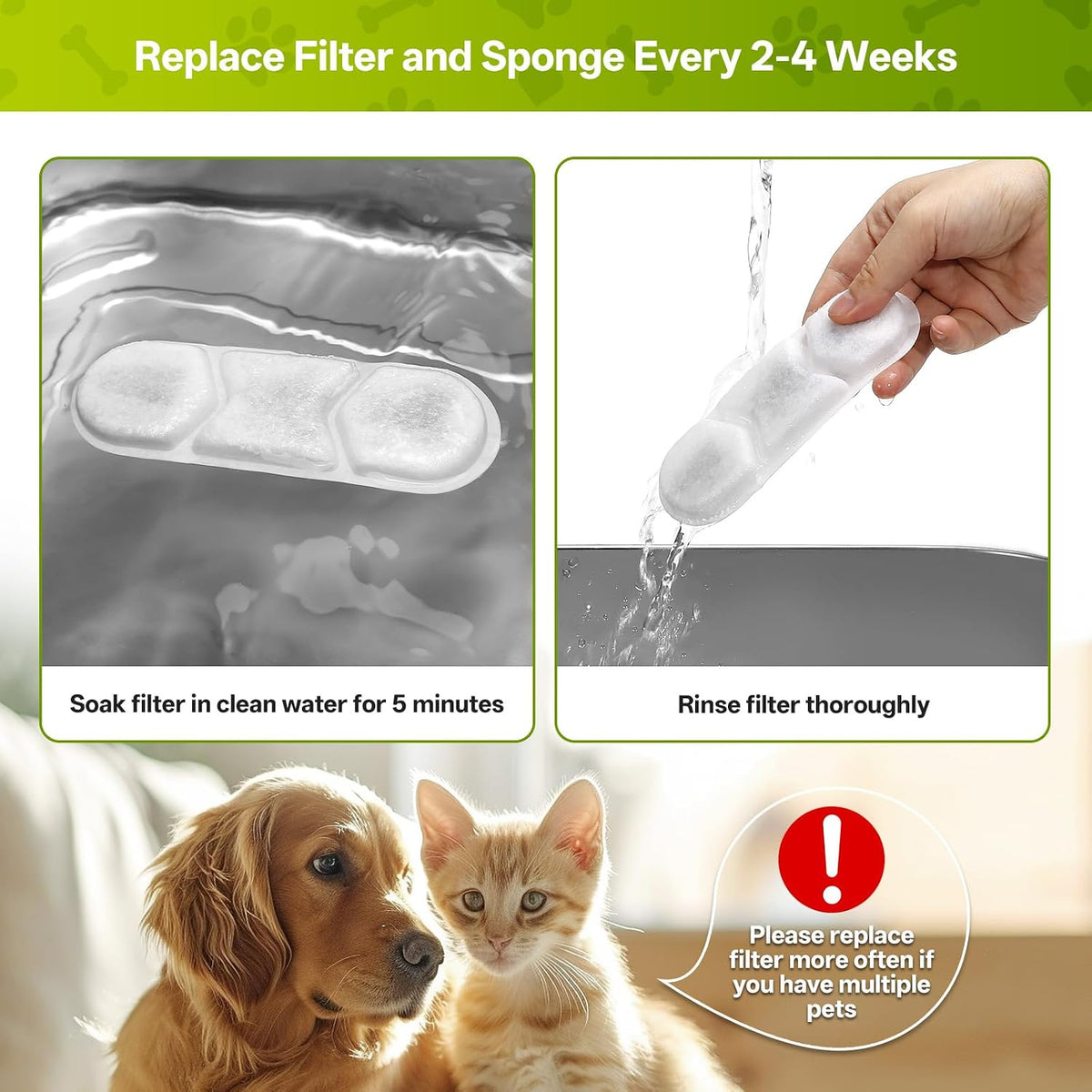 12 Pack Dog Water Fountain Replacement Filters for 410oz/3.2Gal/12L - 12 Pack - image 4