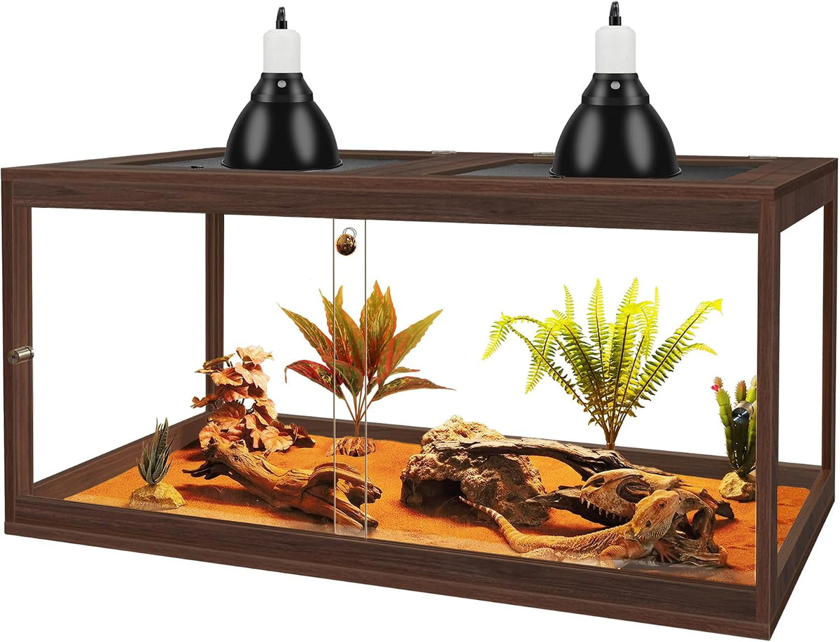 PROLEE Retile Tank, Bearded Dragon Tank - Walnut / 34 Gallons